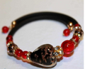 Murano stiklo rankų darbo apyrankė „Black Ruby“