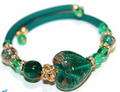 Murano stiklo rankų darbo apyrankė „Emerald Heart“