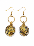 Murano stiklo rankų darbo auskarai „Golden Leopard“